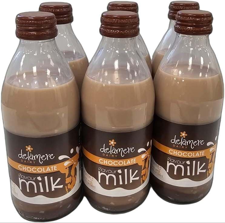 6x Delamere Dairy Flavoured Milk in Glass 240ml Bottles - Chocolate