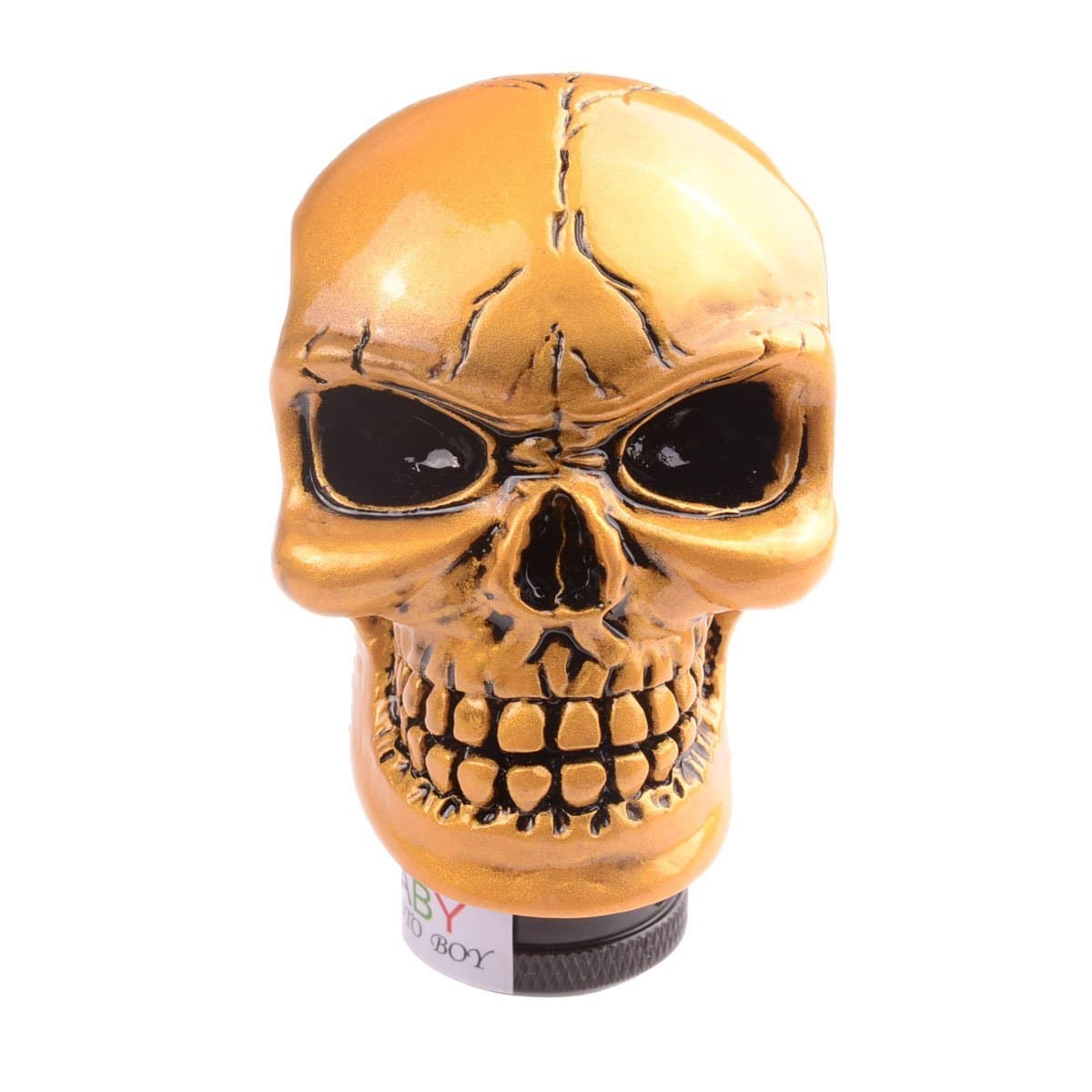 ABy Skull Head Gear Stick Shift Shifter Knob Lever Cover Universal Fit For Most Manual transmission vehicles(Gold)
