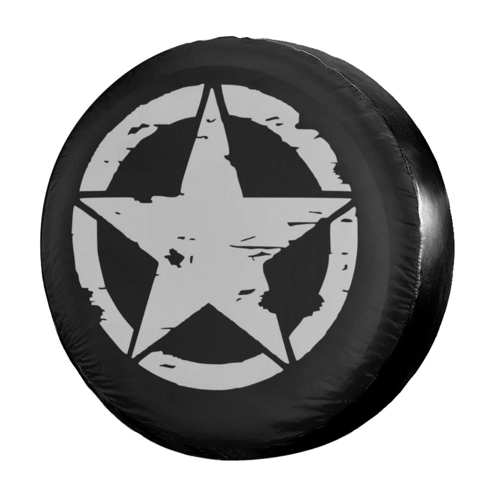 Military Tactical Star Spare Tire Cover, Universal Wheel Tire Cover Waterproof Dust-Proof Tire Protectors for Jeep Trailer Rv Van SUV Truck Camper and Many Vehicle 14 15 16 17 Inch