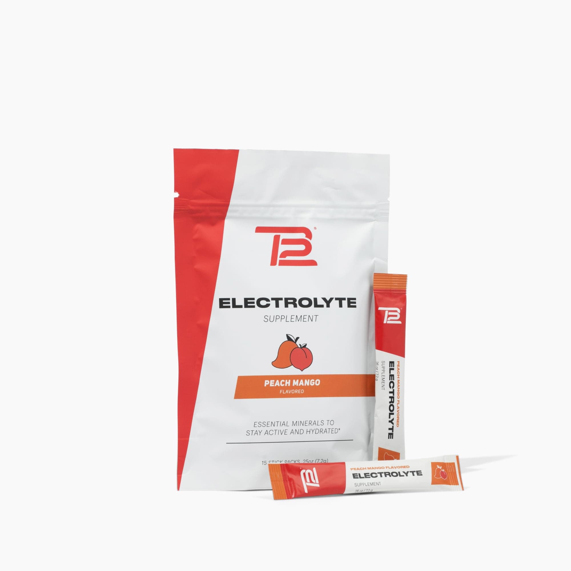 Electrolytes Powder Packets Peach Mango – Mineral-Rich Electrolyte Powder for Fast Hydration by Tom Brady - Natural, Low Sugar, Vegan, Gluten-Free, Easy to Mix - 15 Stickpacks