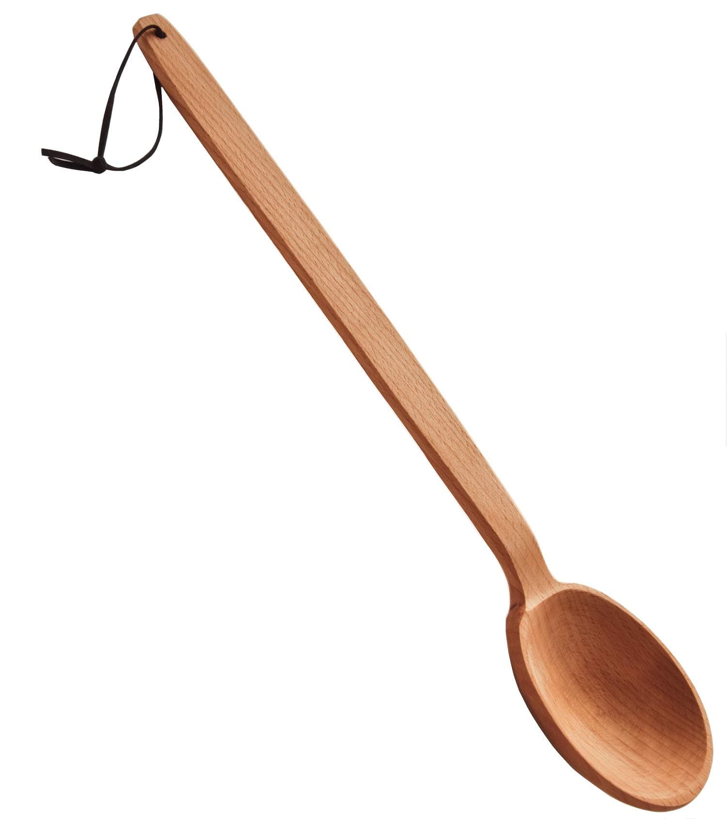 ECOSALL Heavy Duty Large Wooden Spoon 18-inch, Long Handle Cooking Tool With a Scoop. Nonstick Big Spoon for Stirring Mixing Cajun Crawfish Boil Wall Décor. Super Strong Sturdy Giant Hardwood Untesil