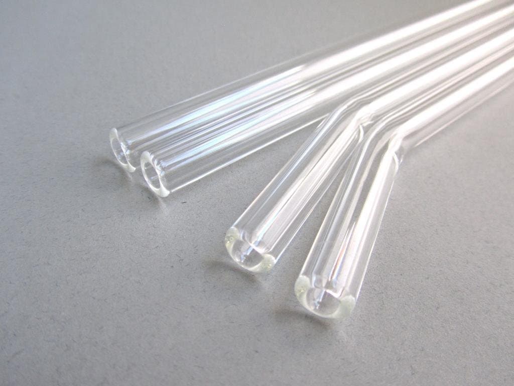 Clear Glass Straws- Straight and Bent- 7.5"