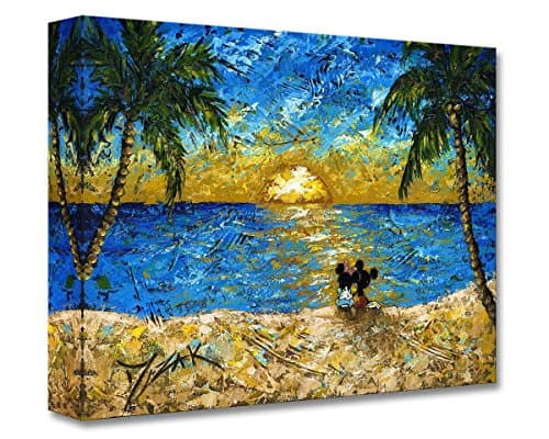 Disney Fine Art Sunset for Minnie and Me 12" x 16" Treasures on Canvas Minnie and Mickey Mouse Gallery Wrapped Canvas by Trevor Mezak