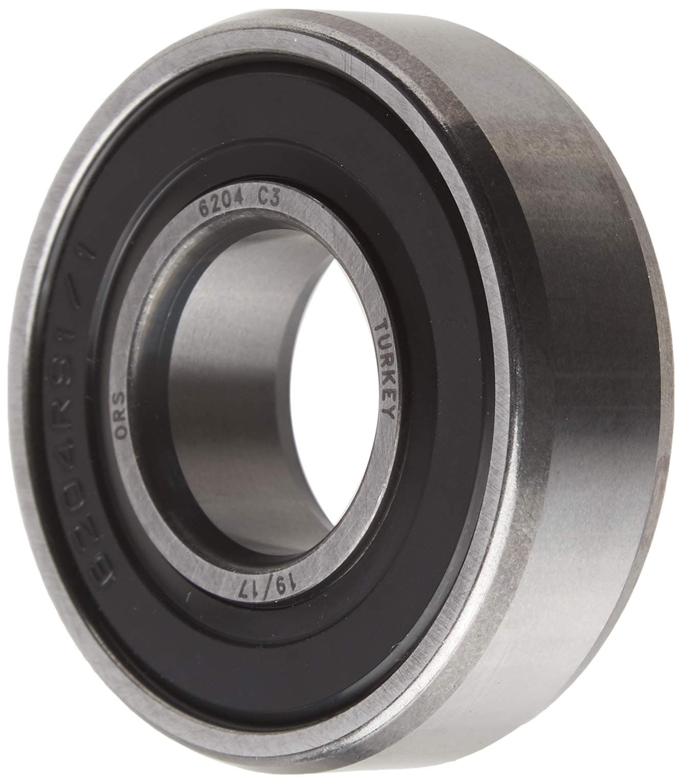 ORS 6204 2RS C3 Deep Groove Ball Bearing, Single Row, Double Sealed, Pressed Steel Cage, C3 Clearance, ABEC 1 Precision, Metric, 20 mm Bore, 47 mm OD, 14 mm Width, 9333 rpm Maximum Rotational Speed, 1479 lbf Static Load Capacity, 2875 lbf Dynamic Load Capacity