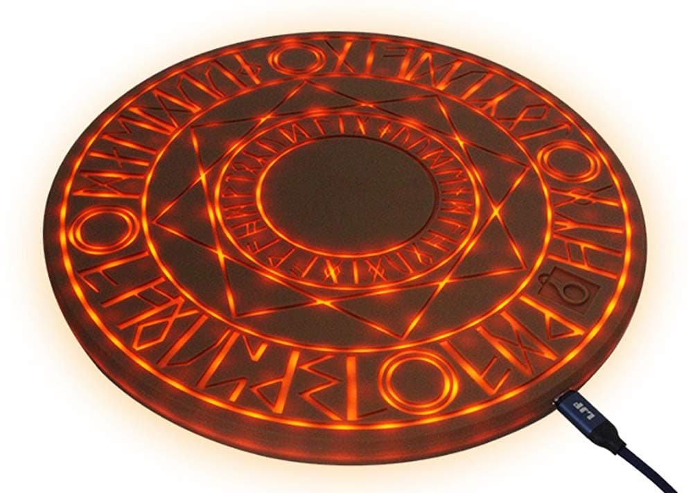 Universal Qi Wireless Fast Charger Magic Array Wireless Charger 5W/10W Magic Circle Qi Wireless Universal Fast Charger Charging Pad for iPhone/Samsung/Google/Huawei/Nokia/LG and More (Brown, 10w)