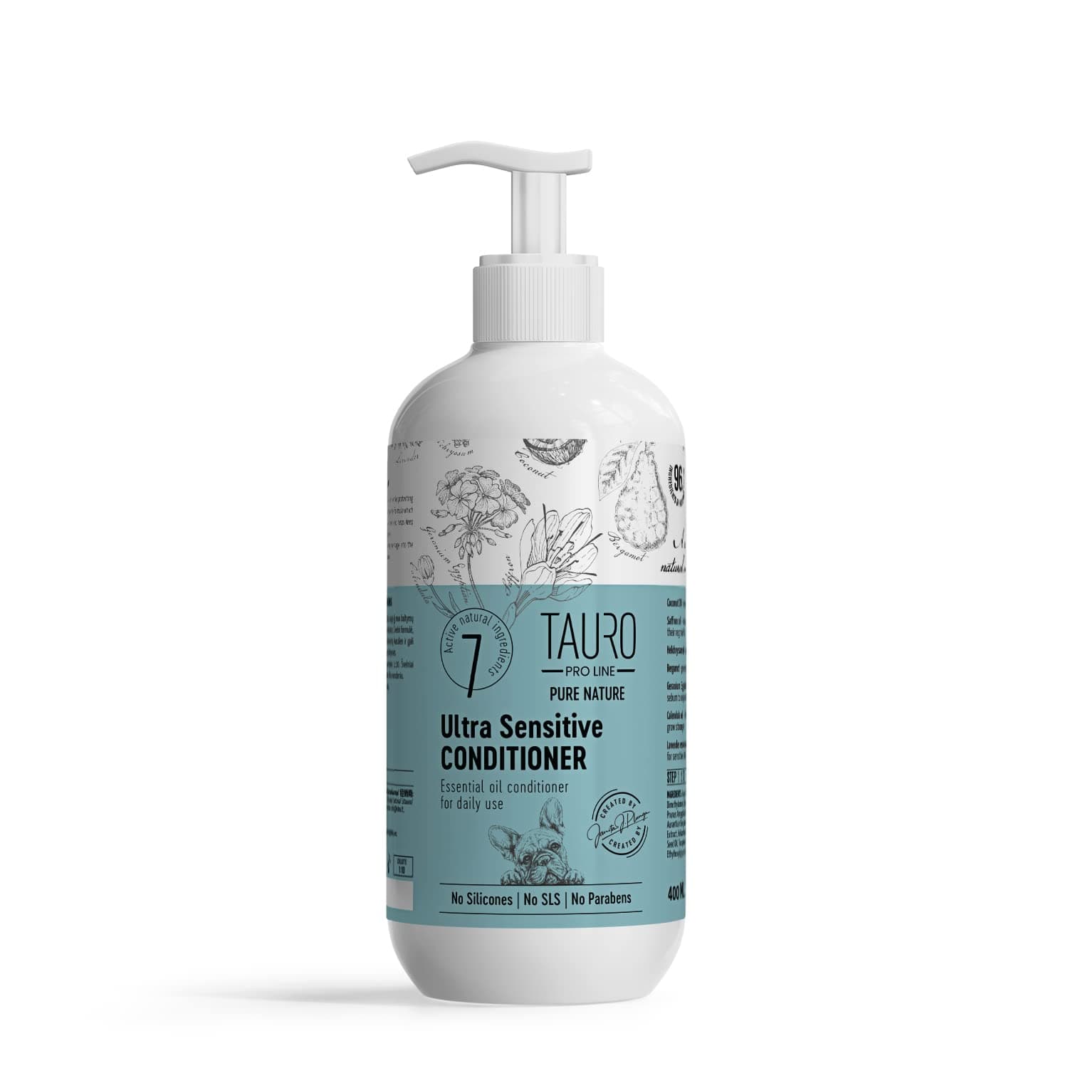 TAURO PROLINEPure Nature Ultra Sensitive Hair Conditioner for Dogs, Cats with Sensitive Skin & Coat, Sulphates, Parabens, SLS, Natural Composition, Gentle Care Product with Essential Oils