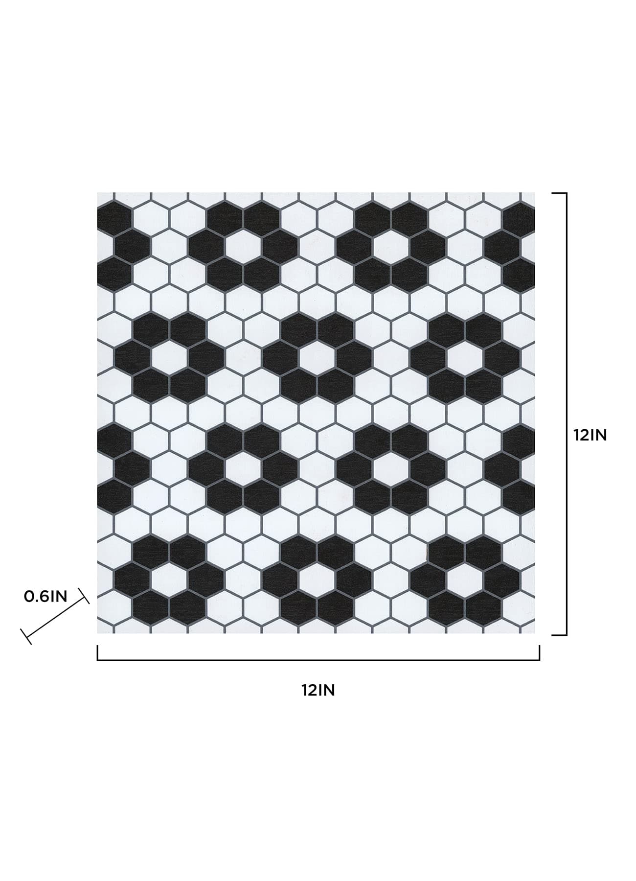 FloorPops FP3931 Biscotto Peel & Stick Floor Tiles, Black