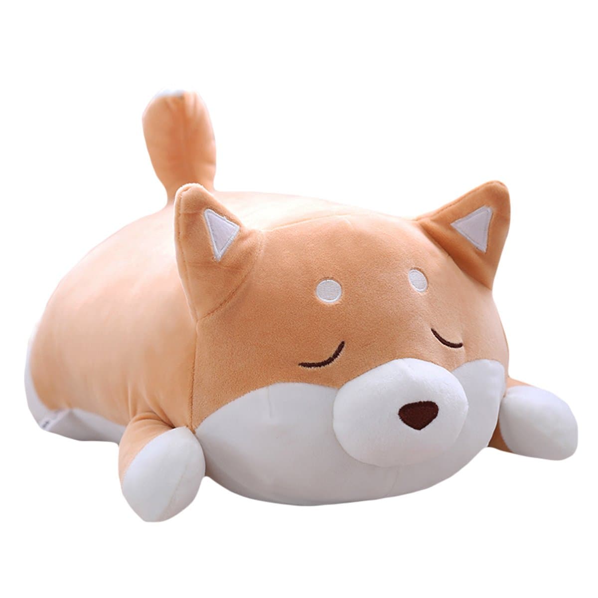 Shiba Inu Dog Plush Pillow, Cute Corgi Akita Stuffed Animals Doll Toy Gifts for Valentine's Gift, Christmas,Sofa Chair, Brown Blink 15"