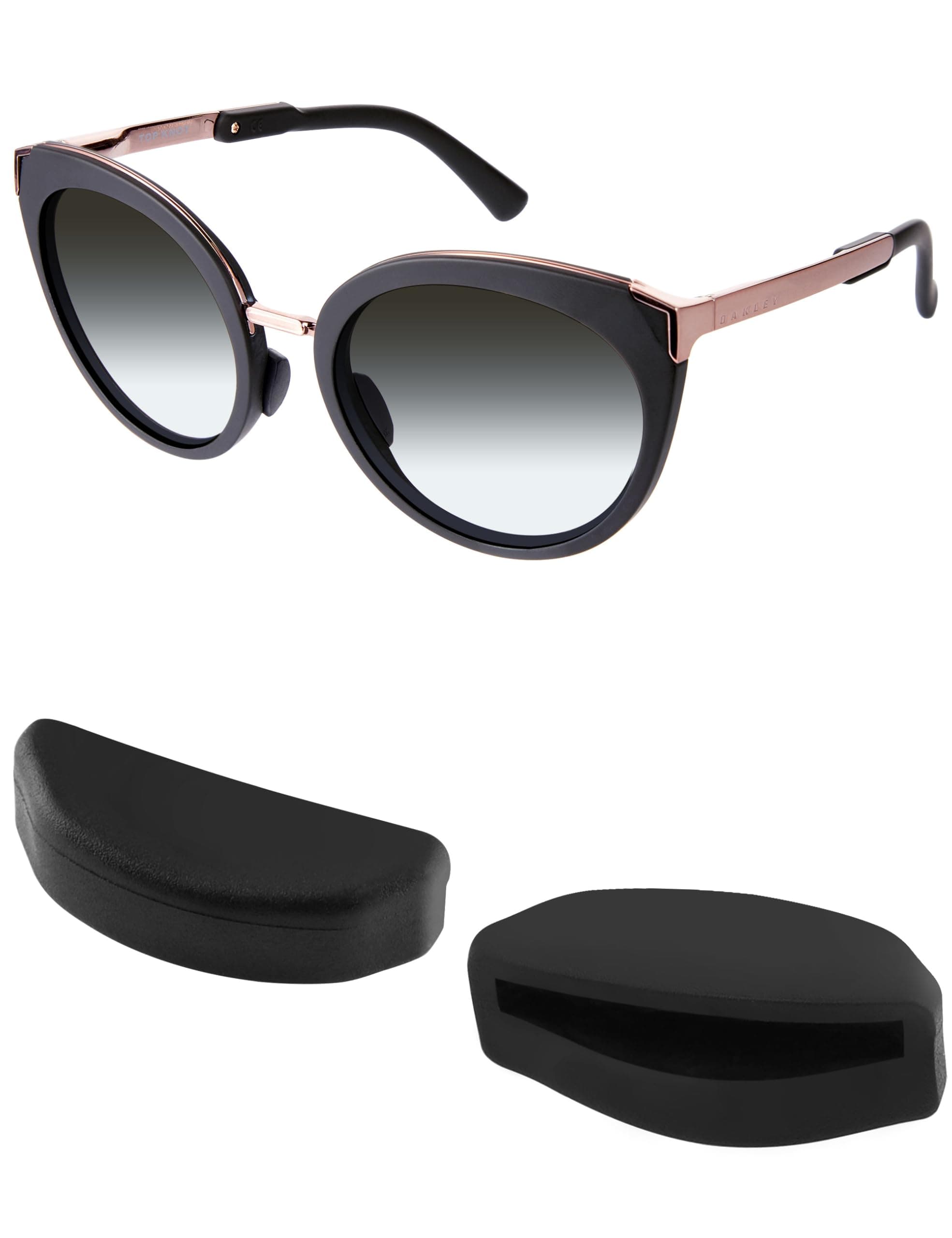 Mryok Replacement Nose Pieces Nose Pads for Oakley Frogskins Range/Hybrid/HSTN/Top Knot/Spindrift/Wildrye Sunglass - Black Asian Fit