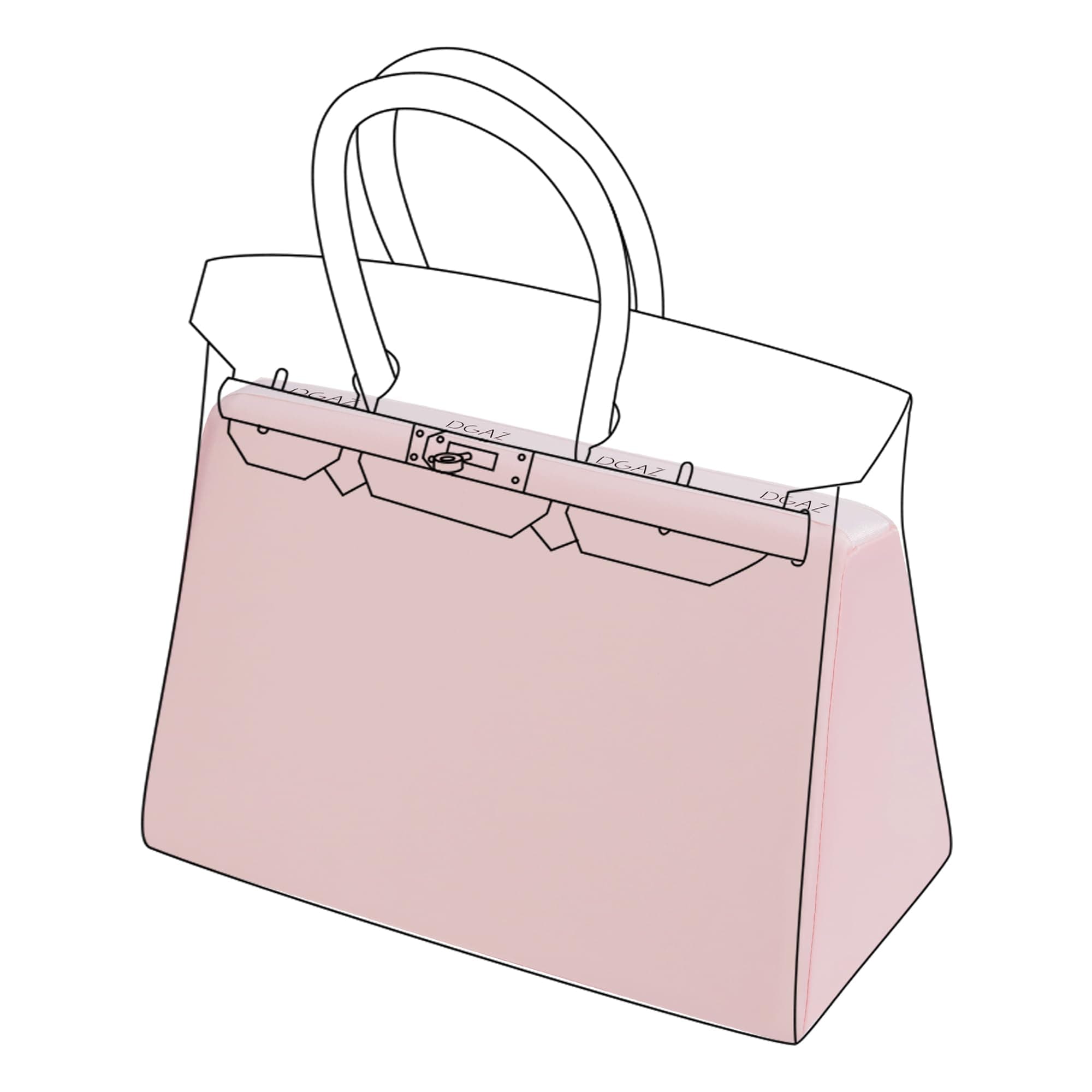 DGAZ Purse Pillow Shaper Insert,Luxury Handbag Tote Shapers, Memory Foam- Fits Birkin 25/30/35/40 Bag (Pink, BK30 Retourne)