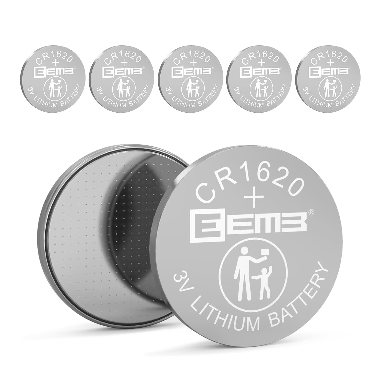 CR1620 Battery 5 PACK CR1620 3V Lithium Battery Button Coin Cell Batteries 1620 Battery ECR1620, DL1620 for Watch, Key Fob, Calculator, Car Remote, Remote Control, Mobile Game, Toys