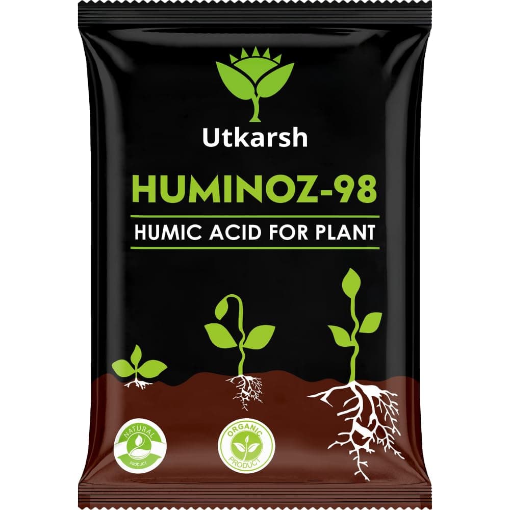 - Huminoz-98 Humic Acid (98%) for Plants | Fertilizer for Potted Plants, Home Garden, Growth Enhancer, Soil Conditioner, Improves Root System | (Set of 1; 250 gm)