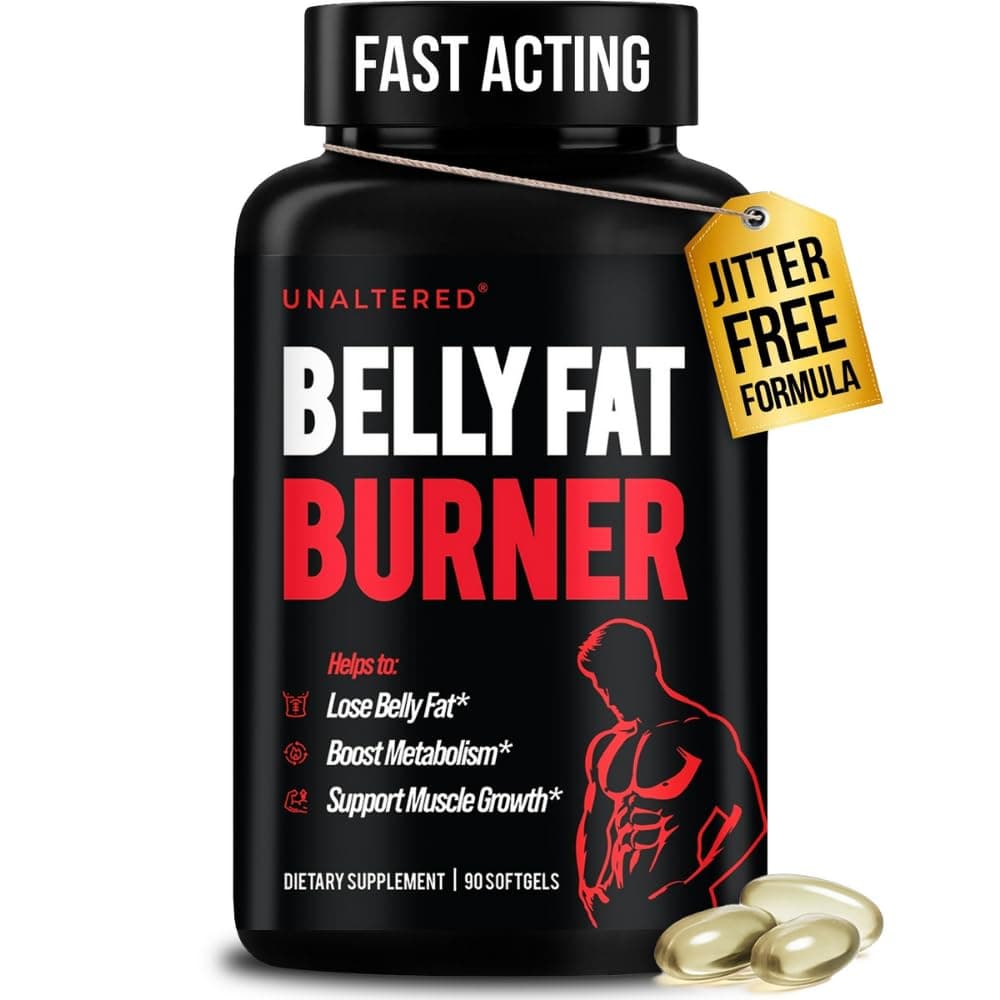 UNALTERED Belly Fat Burner for Men - Natural Weight Loss Pills to Support Reduced Body Fat, Preservation of Lean Muscle Mass, and a Healthy Metabolism - CLA Dietary Supplement - 90 Softgel Capsules