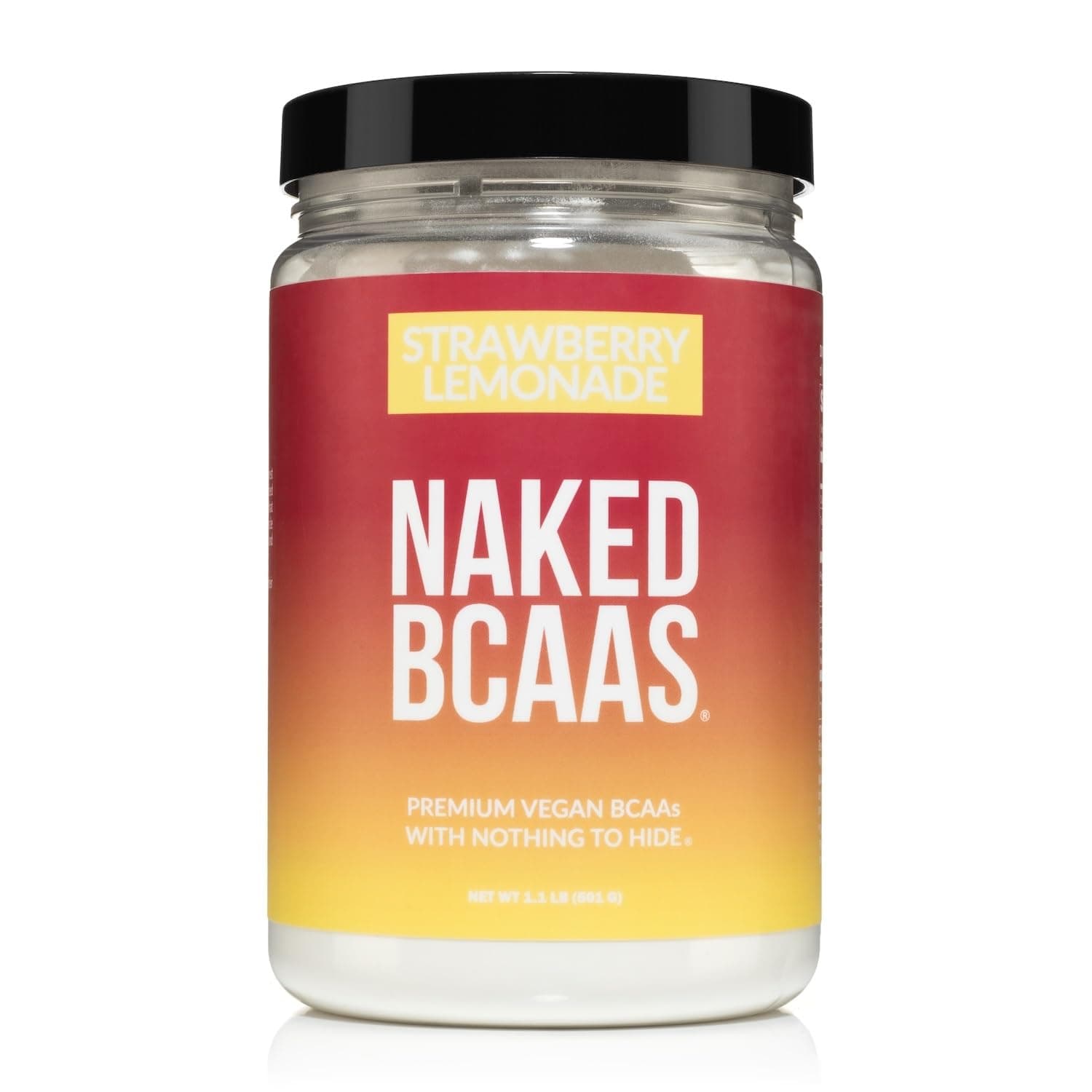 NAKED Strawberry Lemonade BCAAs Amino Acids Powder, 100% Pure 2:1:1 Formula, Vegan Branched Chain Amino Acids, Instantized All Natural BCAA Powder Supplement - 501 Grams, 34 Servings
