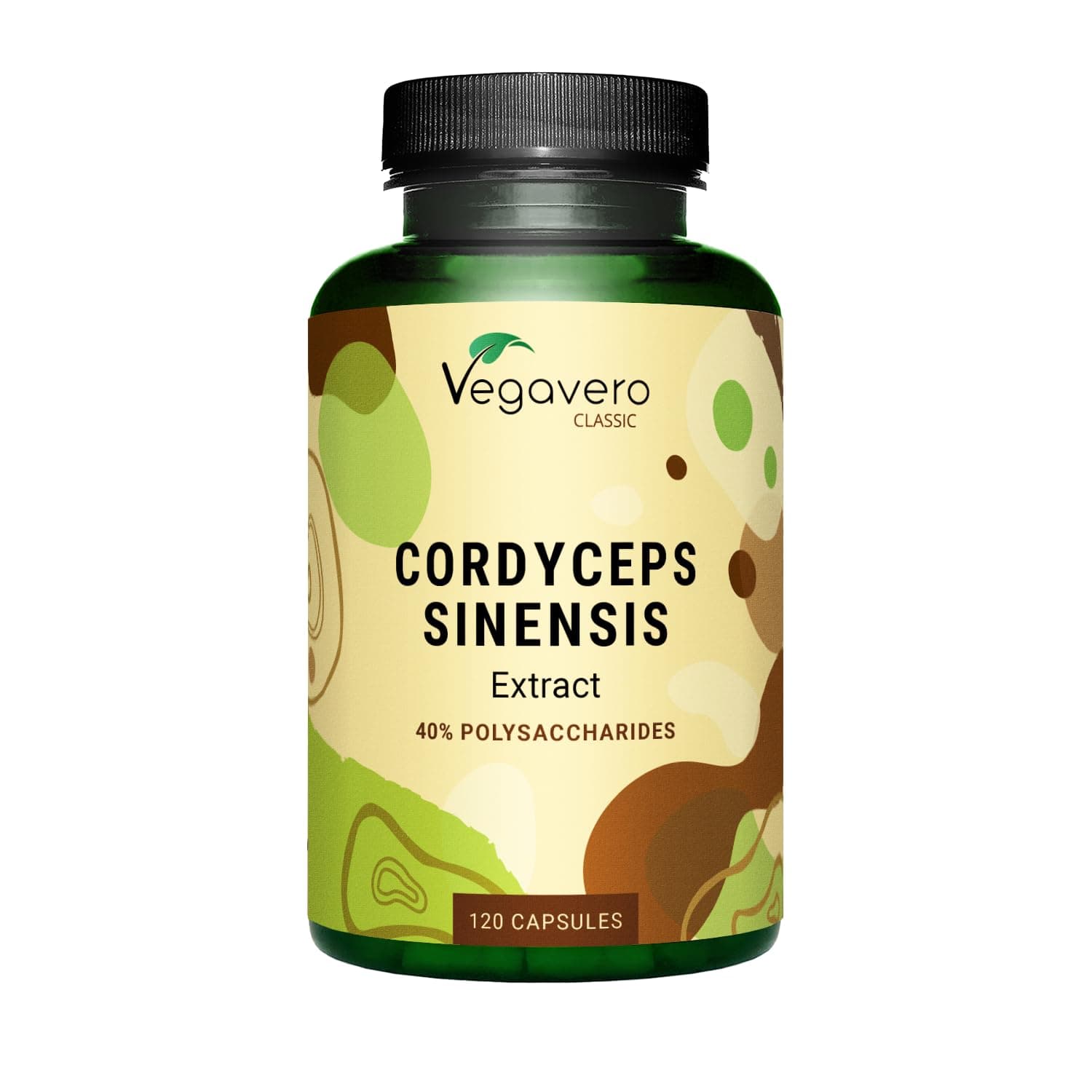 Vegavero Cordyceps Sinensis 19 500 mg Daily | 10:1 Mushroom Extract | 4-Month Supply | 40% Polysaccharides | NO Additives | Lab-Tested | Vegan