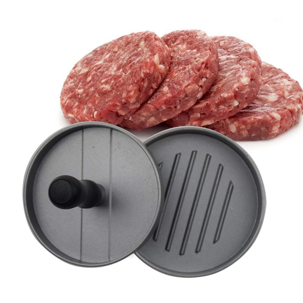 Aluminum Non-Stick Hamburger Press Burger Press Non Stick Patty Molding Maker with 50 Free Patty Papers and Plastic Handle (Small)
