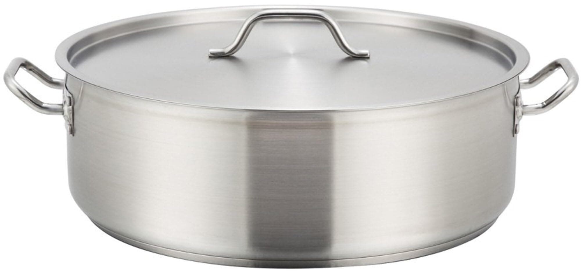 SSLB-15, 15-Quart Stainless Steel Brazier Pan with Cover, Silver