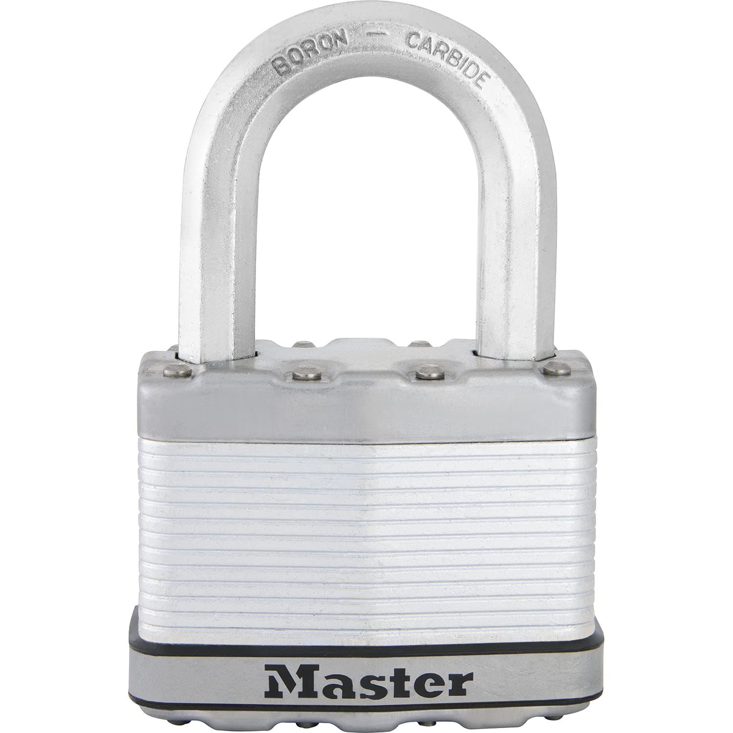 MASTER LOCK Heavy Duty Padlock, Security Level 10/10, Outdoor, Keyed, Laminated Steel, Weatherproof, Medium Shackle
