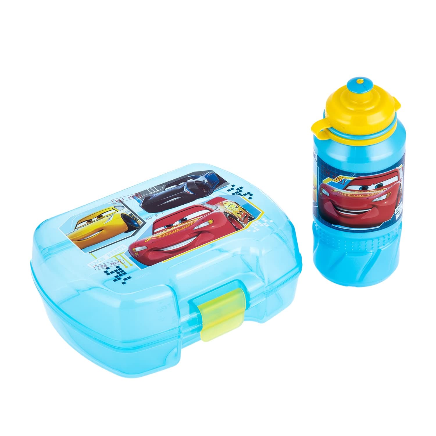 AKDC CARS LUNCH BOX W/ WATER BOTTLE 14CMX18CMX7CM Blue