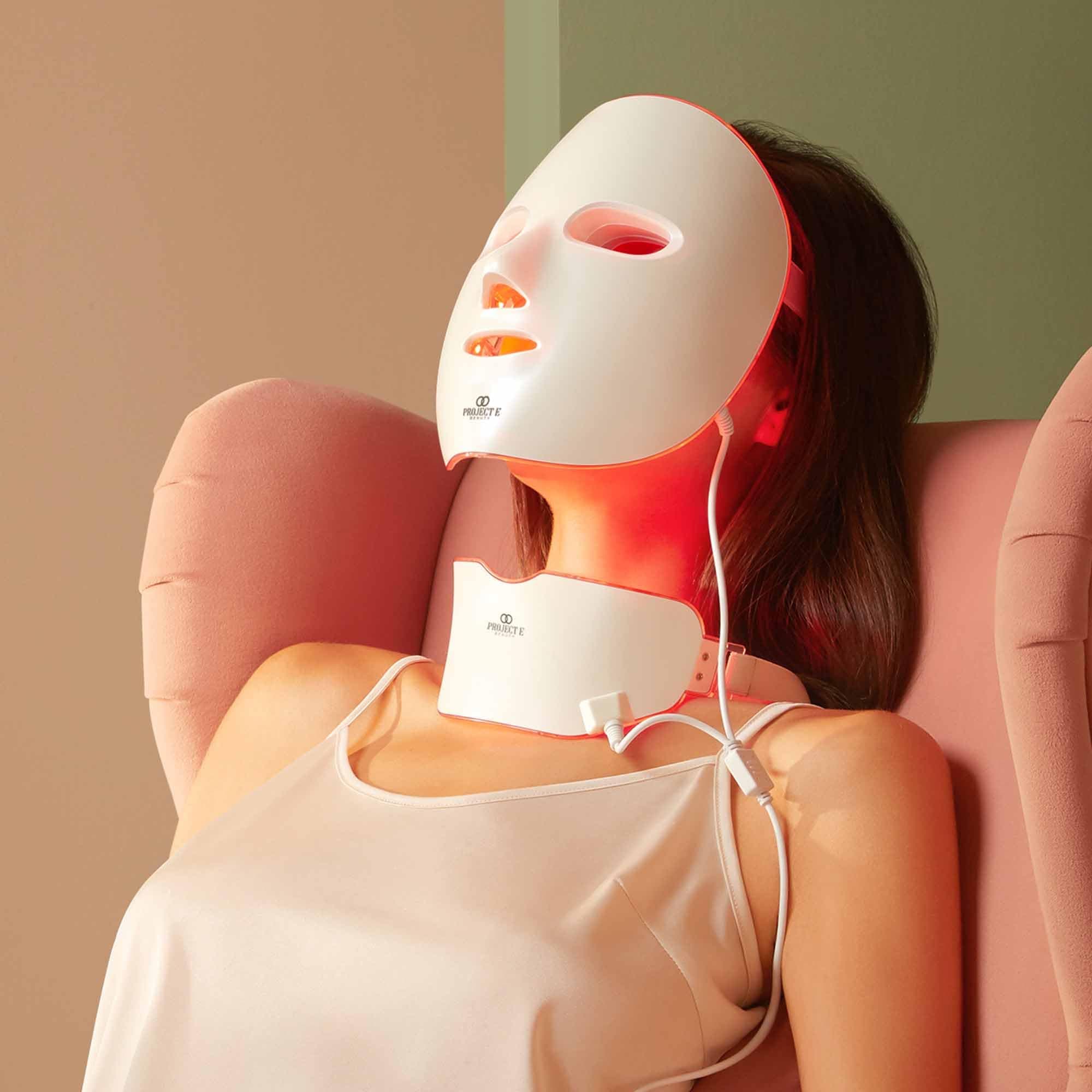 Project E Beauty LED Face & Neck Mask by | Skin Rejuvenation | LED Therapy Photon Mask | 7 Colors | Anti Aging | Acne Spot Removal | Reduce Wrinkles | Anti-inflammation | Brightening Skincare Mask