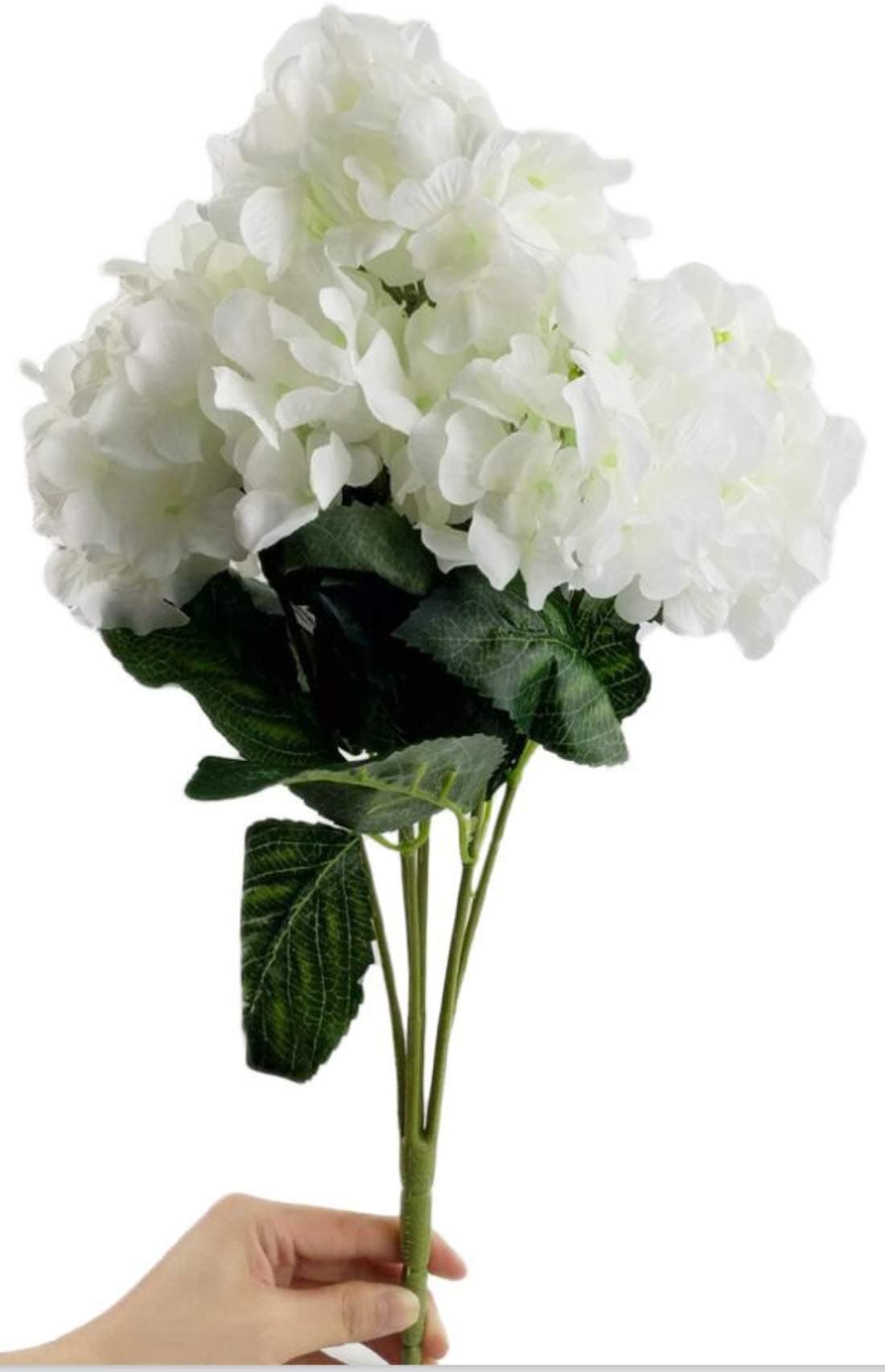 jinma Helen Ou@ 1 Bunch 6 Heads Artificial Hydrangea Bridal Bouquet Silk Flowers Arrangement for Home Decor or Wedding Decoration White