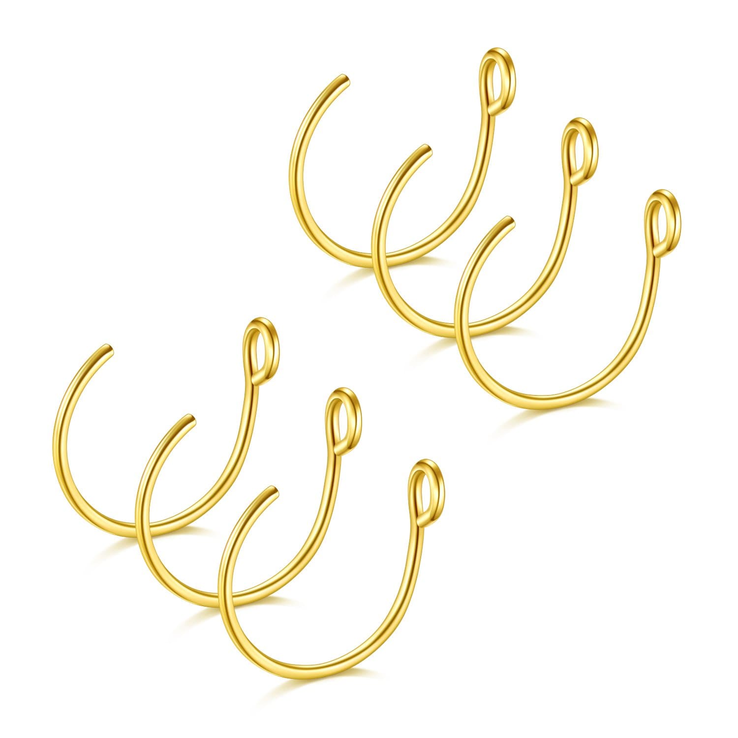20G Fake Piercing Jewelry Hoop for Faux Lip Septum Nose Ring Set,8mm