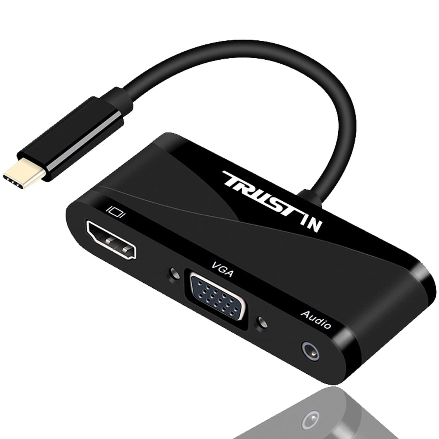 USB C to HDMI 4K VGA Adapter,TrustinUSB 3.1 Type C to VGA HDMI UHD Video Converter Adaptor
