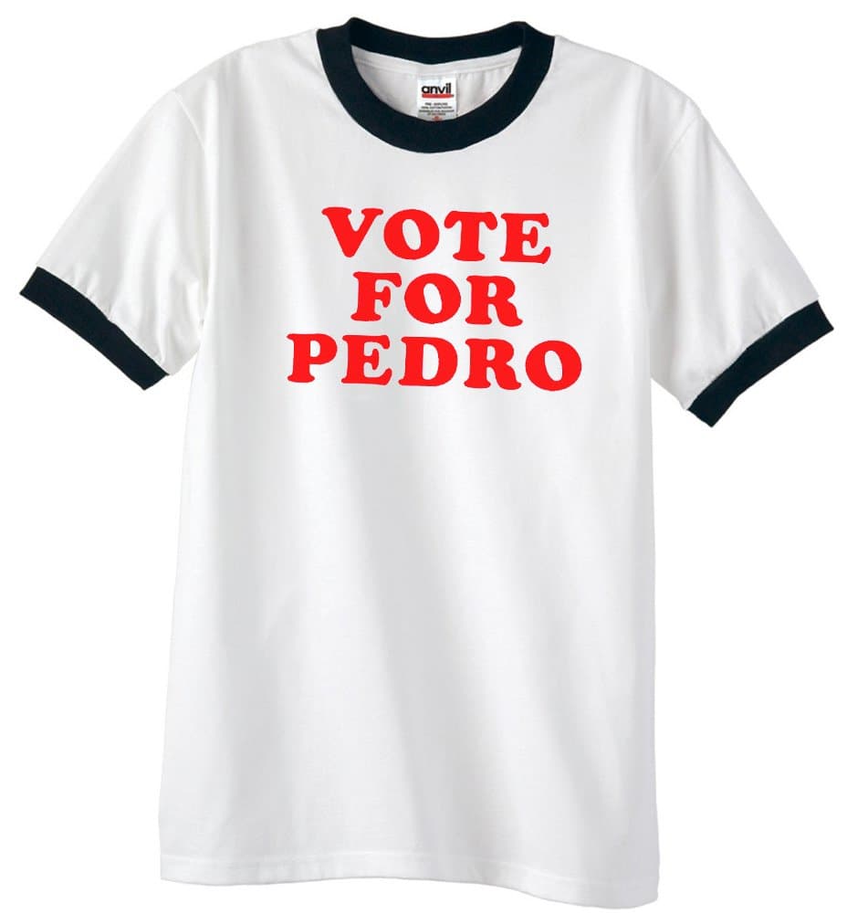 DIRTYRAGZ Men's Vote for Pedro T-Shirt, Napoleon Dynamite Costume Graphic Tee Shirt from