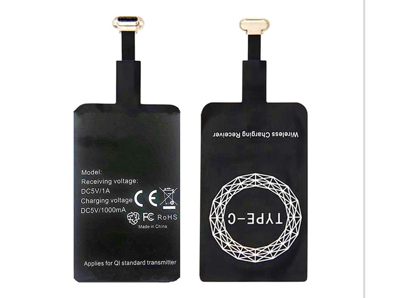 AISHEMIWireless Charging Receiver Adapter with Fast Smart Microchip Technology for Samsung LG Huawei Sony Motorola Xiaomi Alcatel All Android Device USB Type-C