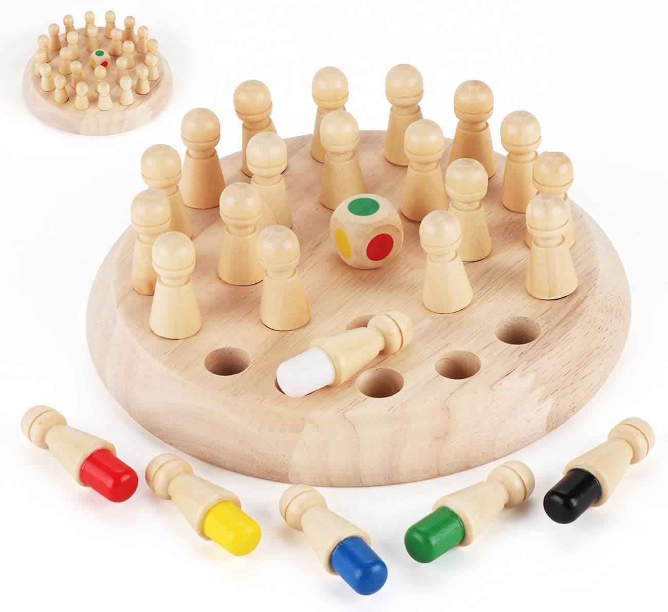 Mumoo Bear Wooden Memory Chess, Color Memory Chess, Kids Wooden Memory Match Stick Chess, Memory Game for Children Early Learning, Christmas Birthday Gift for 3 4 5 Years Kids