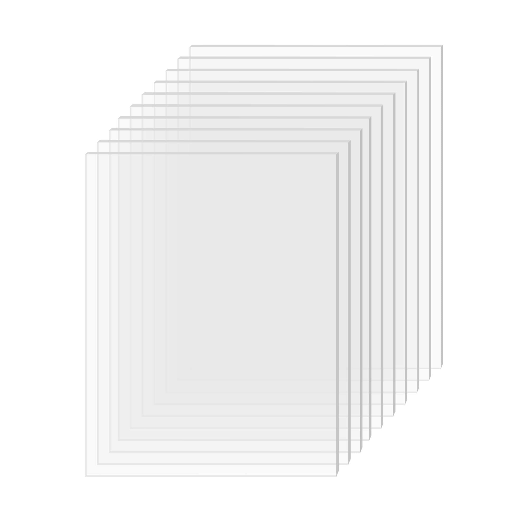 bpa PBA Acrylic Sheet Clear Cast Plexiglass 5" x 7" 0.08" Thick (2mm) Pack of 10 Transparent Plastic Plexi Glass Board with Protective Paper for Photo Frame Replacement, DIY Display Projects, Craft