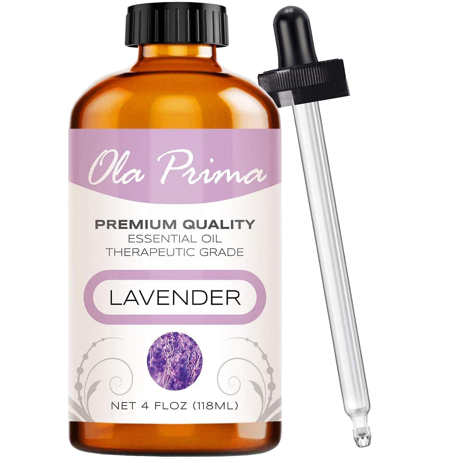 Ola Prima 4 oz Lavender Essential Oil for Diffuser, Soap, Candle Making, and Aromatherapy