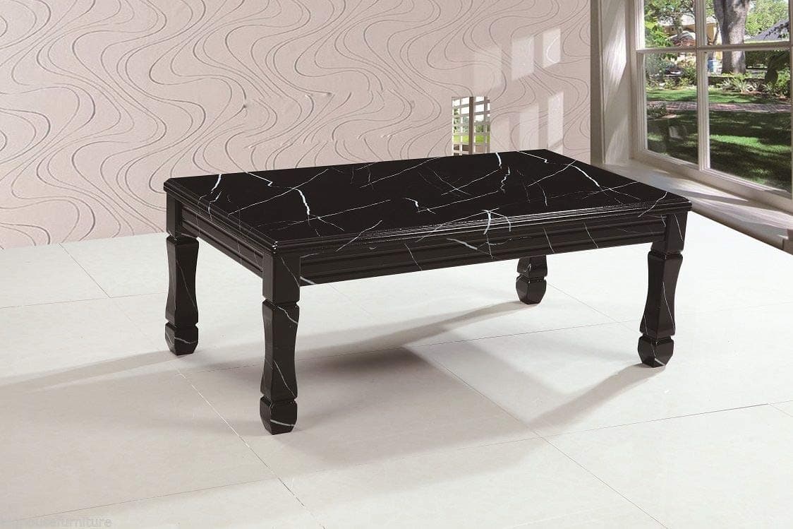 7 Star Furniture Marble Effect Coffee Table in Black Sale