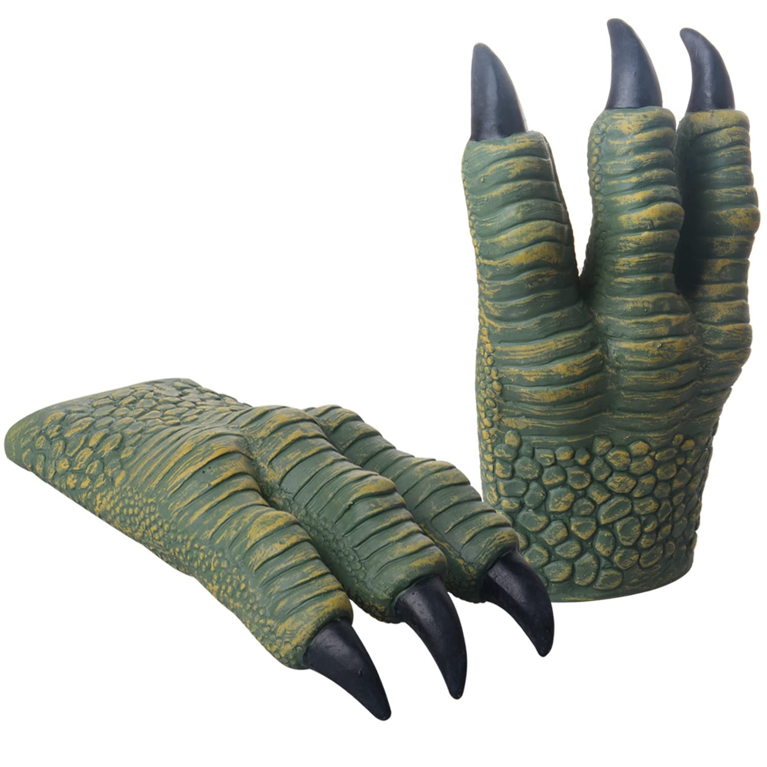 Dinasour Gloves Dinosaur Claws Realistic Velociraptor Role Play Latex Claws Halloween for Both Adult and Children (2 Pcs)