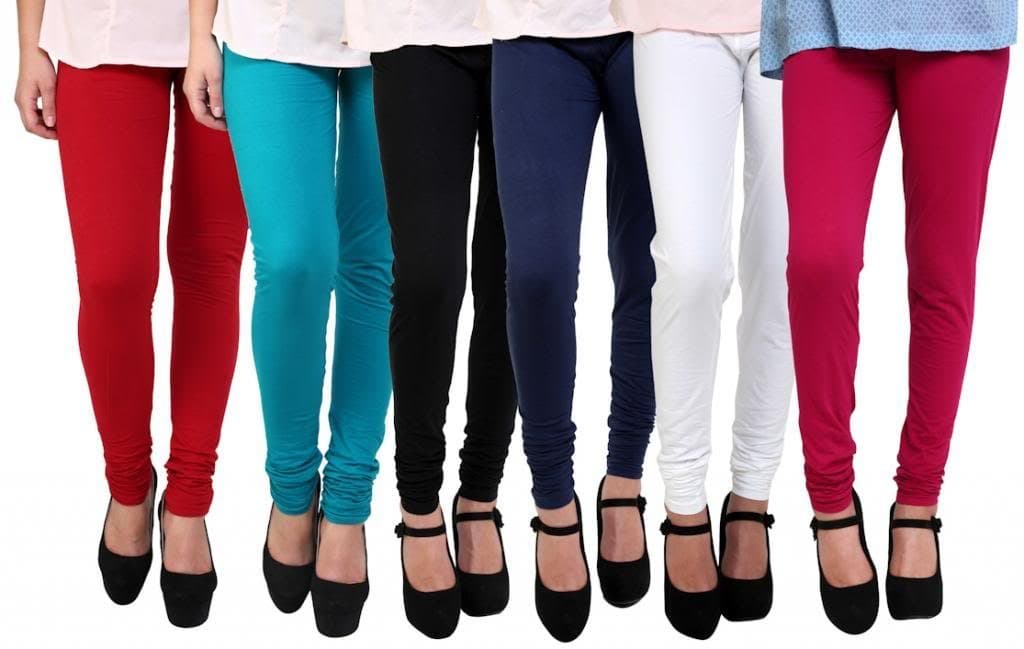 Anekaant Women's Cotton Lycra's Chudidar (Pack of 6)