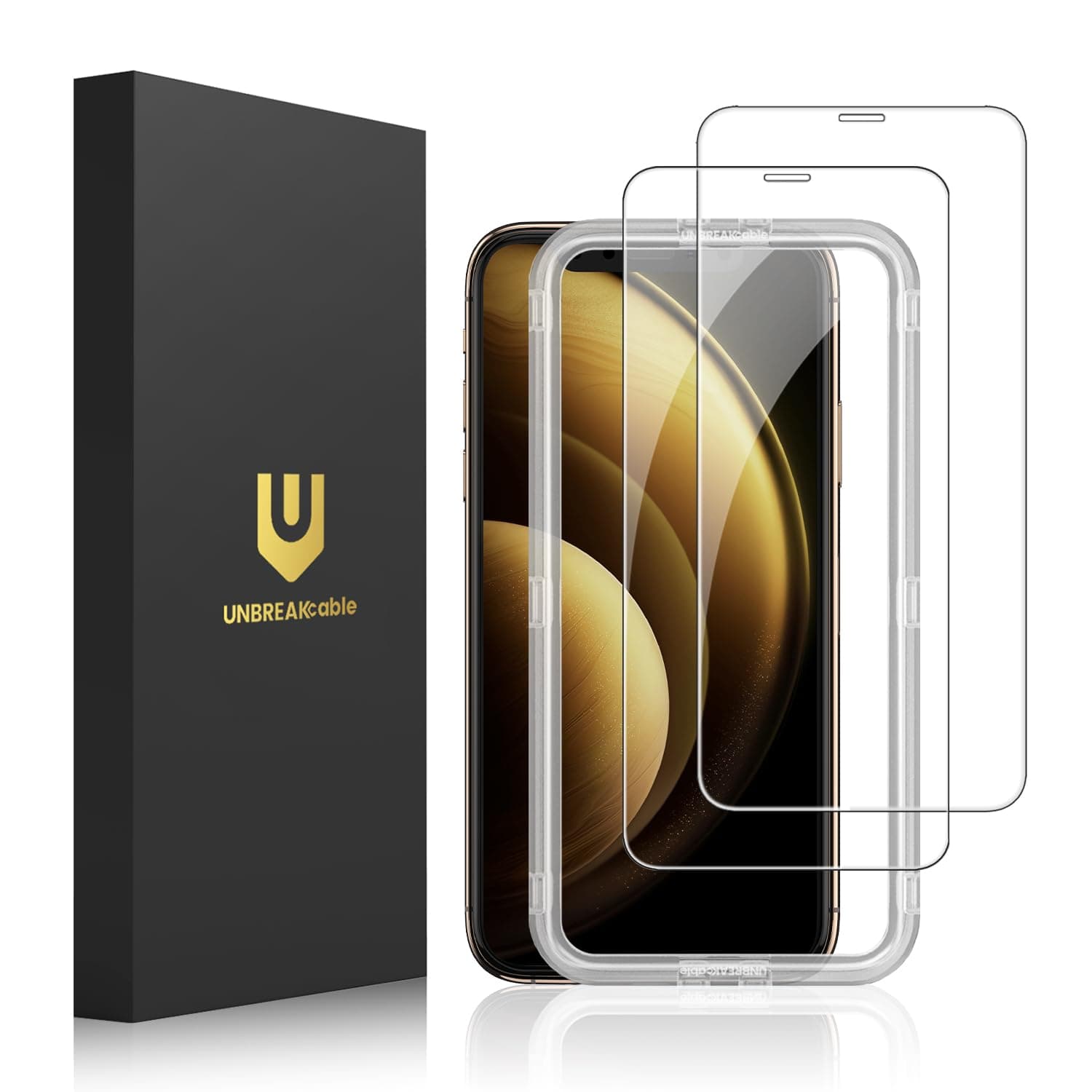 UNBREAKcable Tempered Glass Screen Protector Film for iPhone X/11 Pro/XS (5.8 Inches) [Pack of 2] HD 9H Hardness [Anti-Scratch, Anti-Fingermarks, Bubble Free and Ultra Clear]