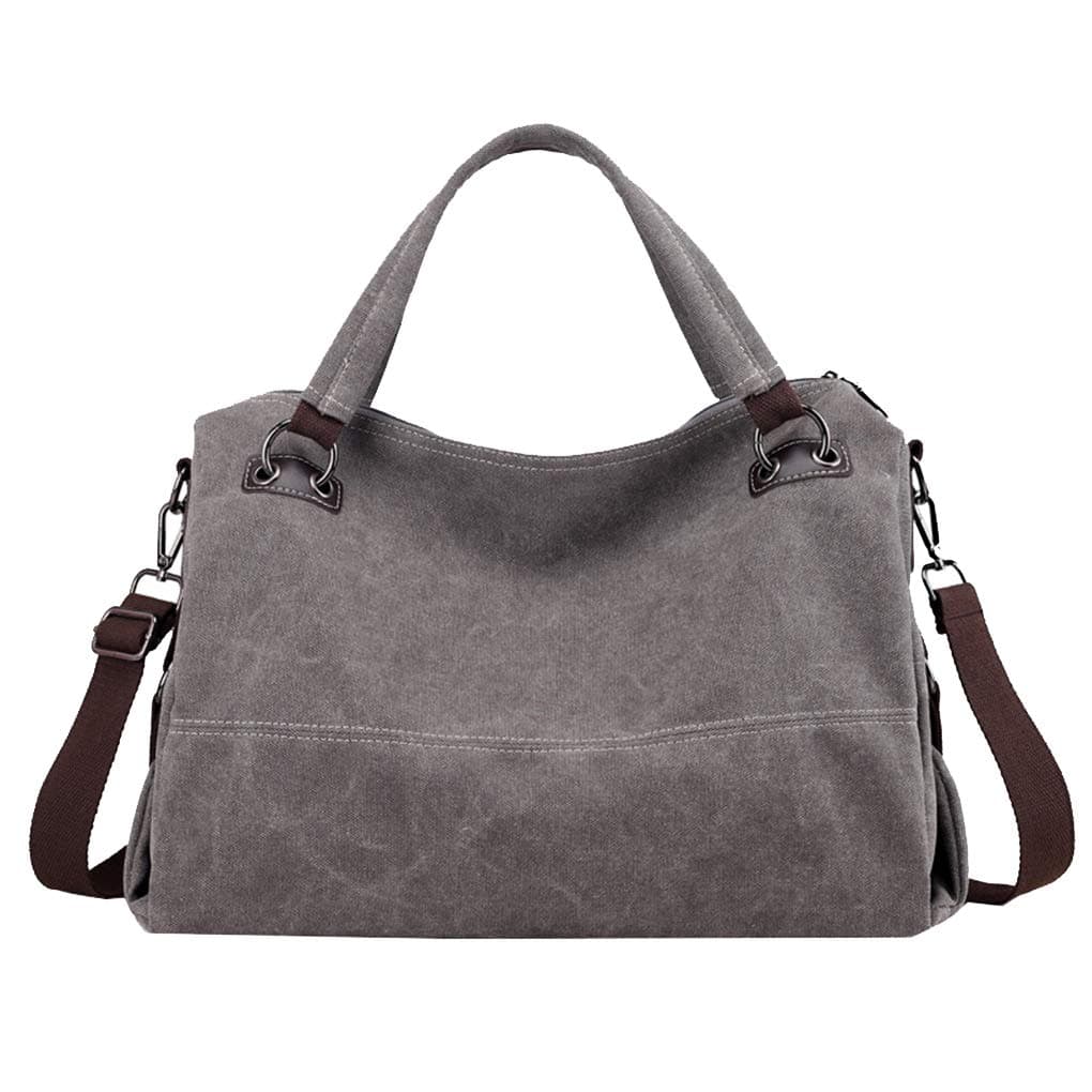 Lonson Women's Large Capacity Shoulder Bag with Removable Strap Gray One Size