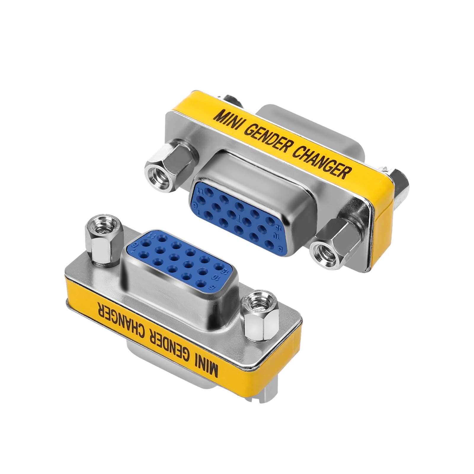 VGA Coupler 2 Pack VGA SVGA Connector 15 Pin Female to Female Mini Gender Changer Adapter