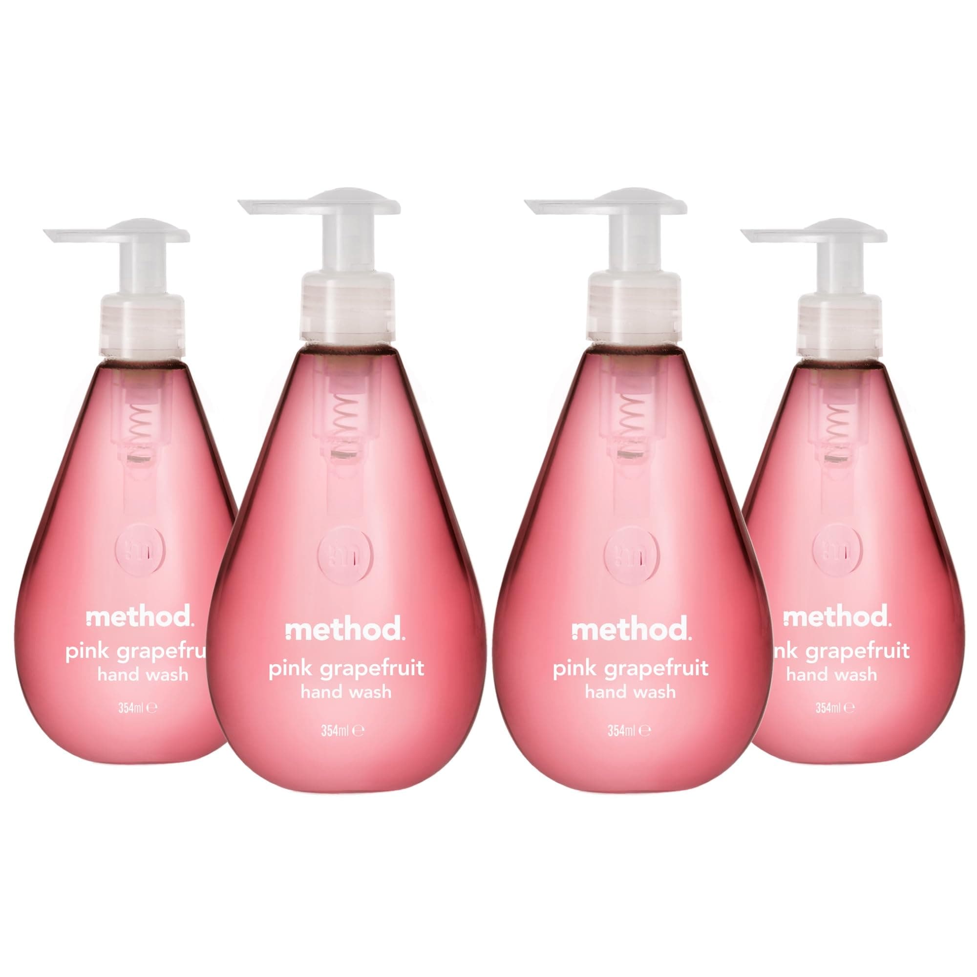 Method Pink Grapefruit Hand Wash, with plant-based cleansing power, 354ml, 4 Pack