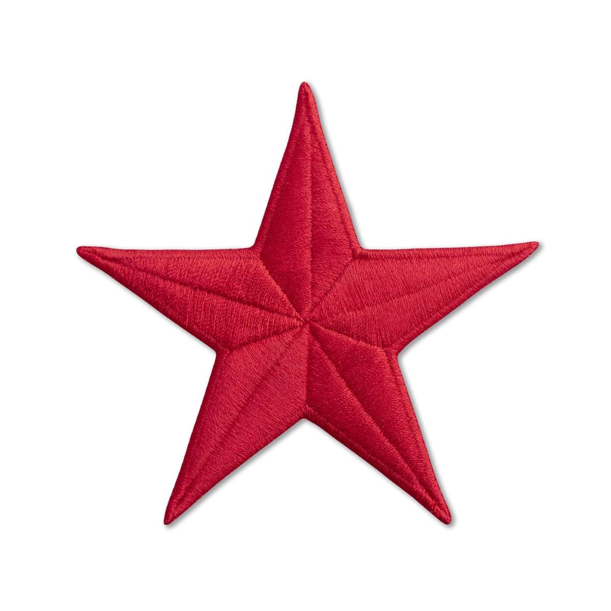 Five-Pointed Star Embroidered Patch Iron On (Red, Medium)