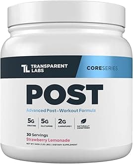 - Transparent Labs Post - Post-Workout Recovery Muscle Builder with L-Glutamine, Beta-Alanine and BetaPure Betaine Anhydrous for Muscle Recovery and Muscle Building - 30 Servings, Strawberry Lemonade