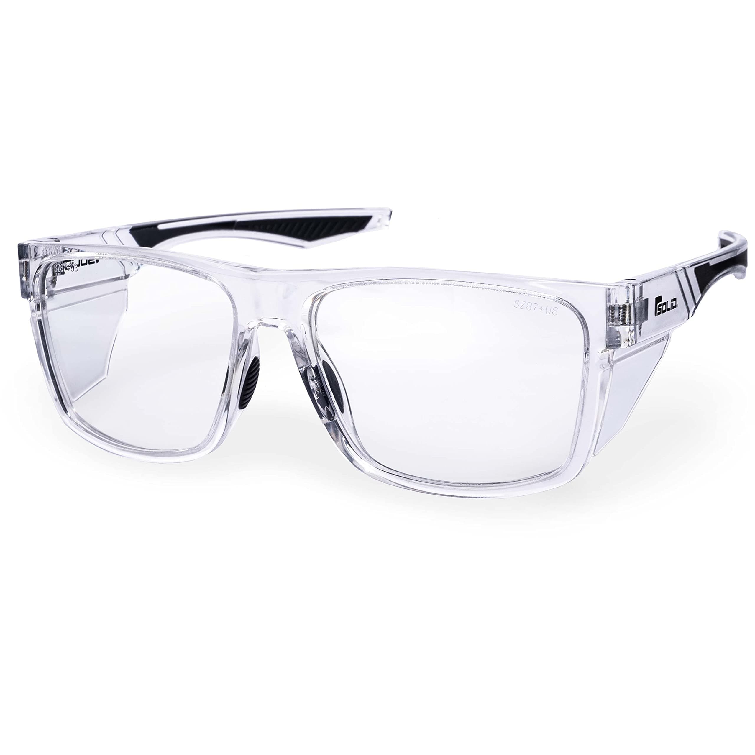 SolidWork Safety Glasses Clear Lens with Side Shields Anti-Fog Anti-Scratch Anti-Glare Protective Glasses for Men and Women