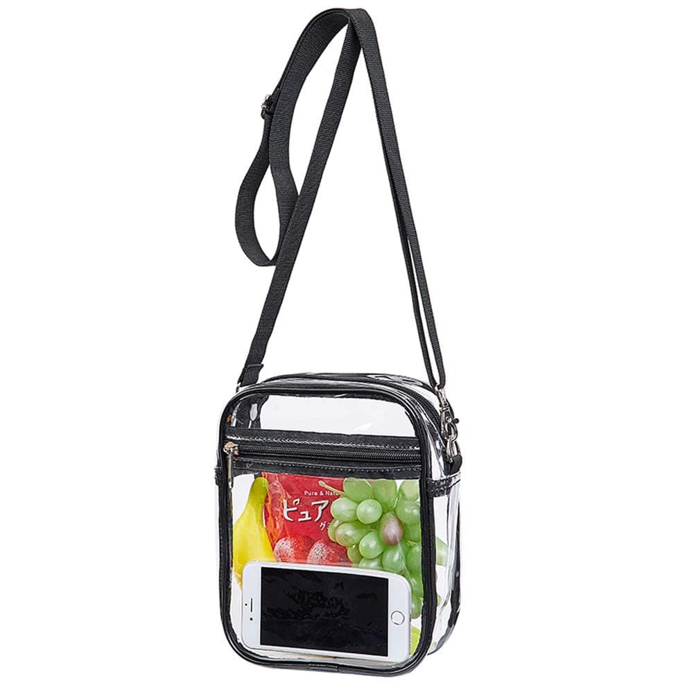 Clear Crossbody Purse Bag, Clear Stadium Bag with Adjustable Shoulder Straps