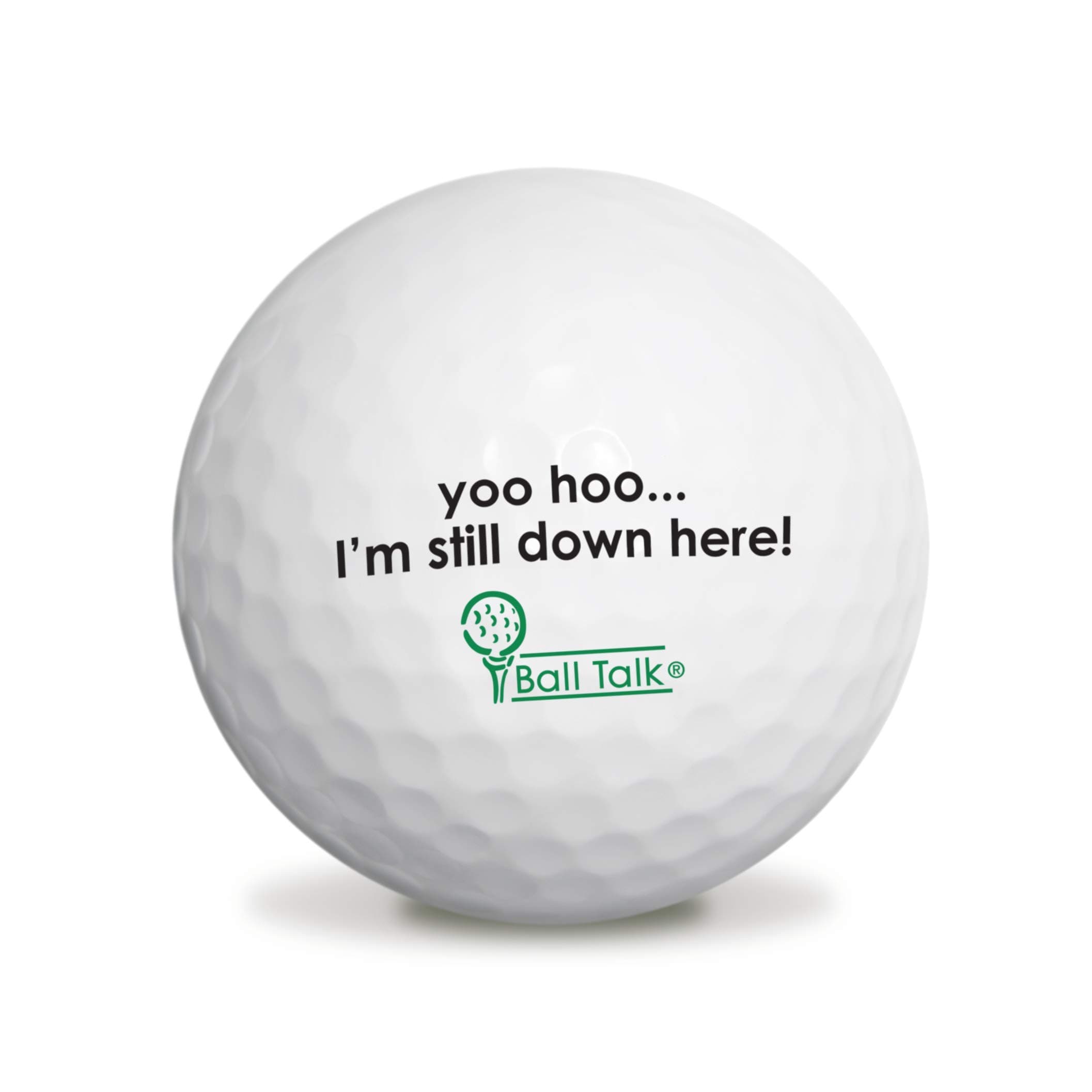 BallTalk Golf Balls - ("yoo-hoo, I'm still down here" - 'Whiff' Series) 3-ball box