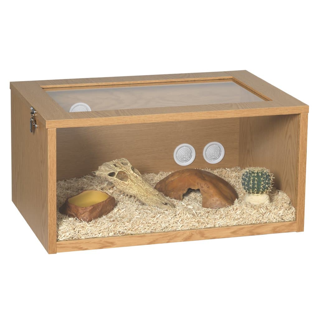 Tall Oak Terrainium - L61 x D38 x H30cm (24 x 15 x 12") - Tall Reptile Enclosure - Easy Access - Simple Set Up - Glass Terrarium - Reptile Accessories