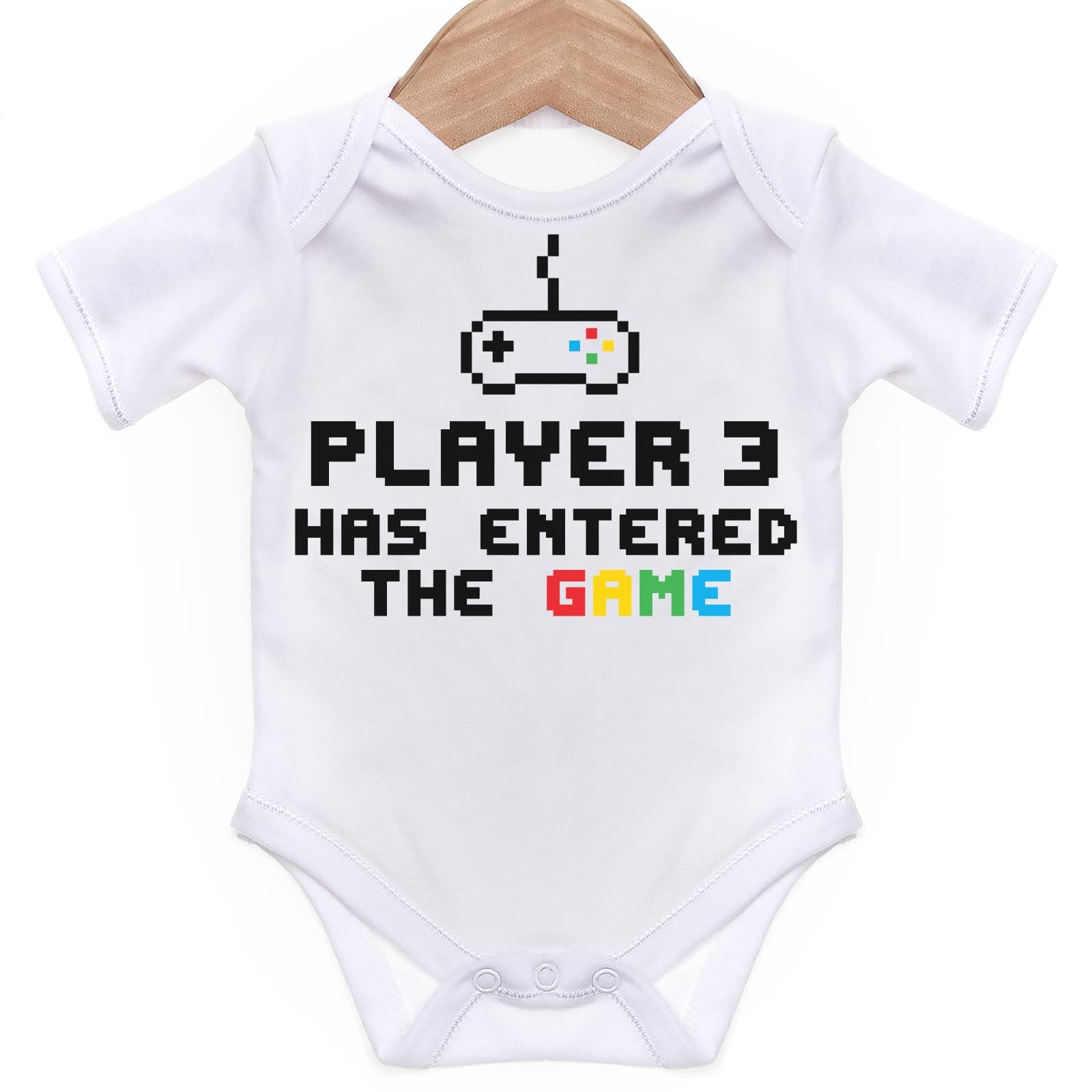 Player 3 Has Entered The Game Short Sleeve Bodysuit/Baby Grow For Baby Boy Or Girl