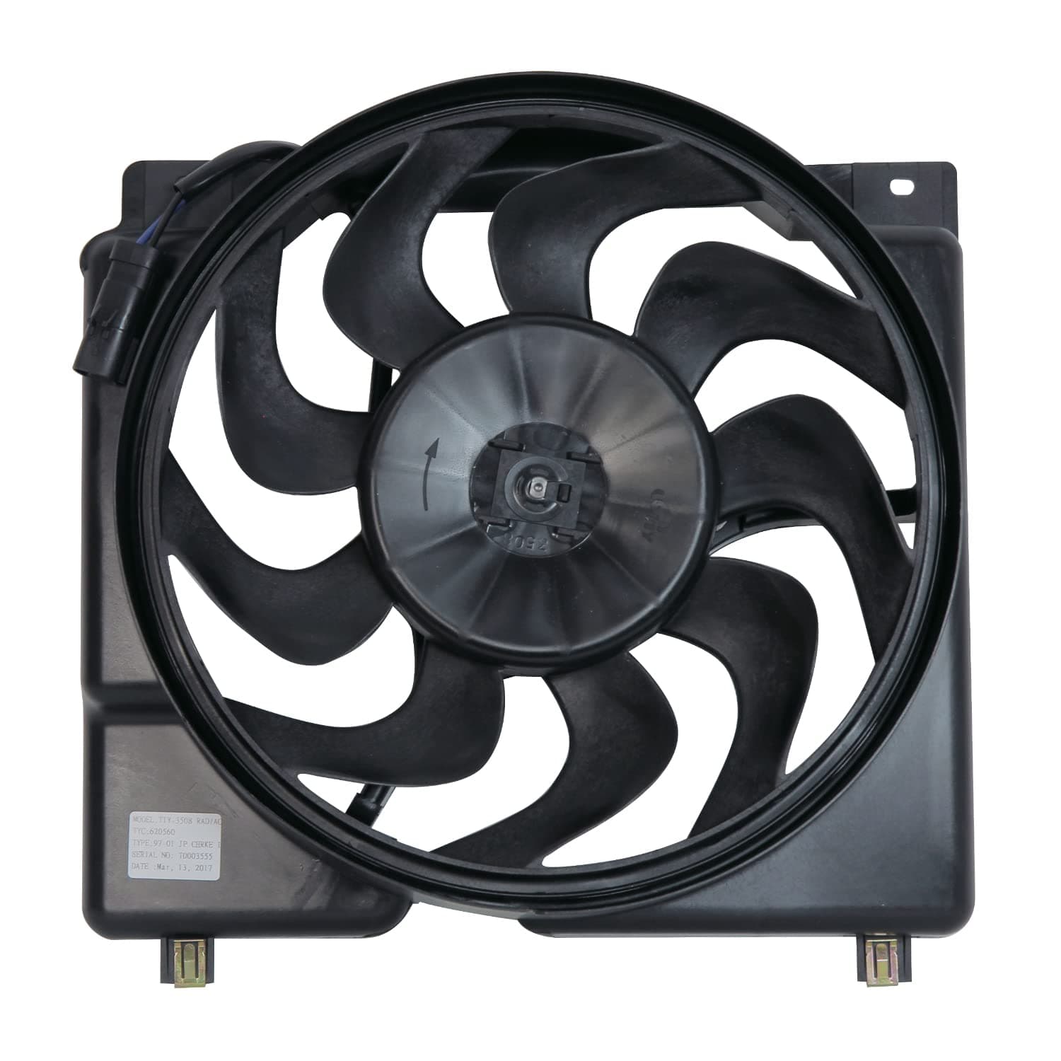 TYC 620560 Jeep Cherokee Replacement Radiator/Condenser Cooling Fan Assembly