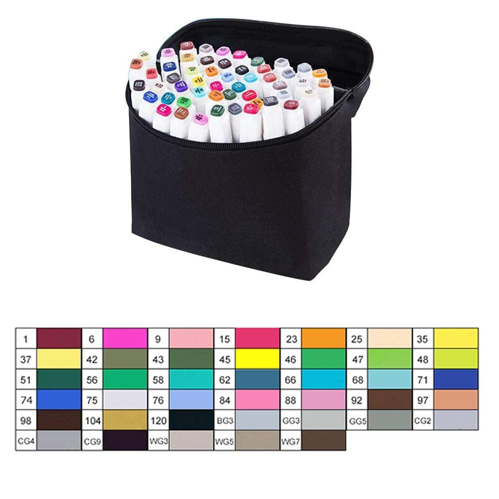 Sunflowerany Marker Pens, Artist Necessary Graphic Marker Pen Double Ended Finecolour Sketch Marker Broad And Fine Point Tip With Black Bag