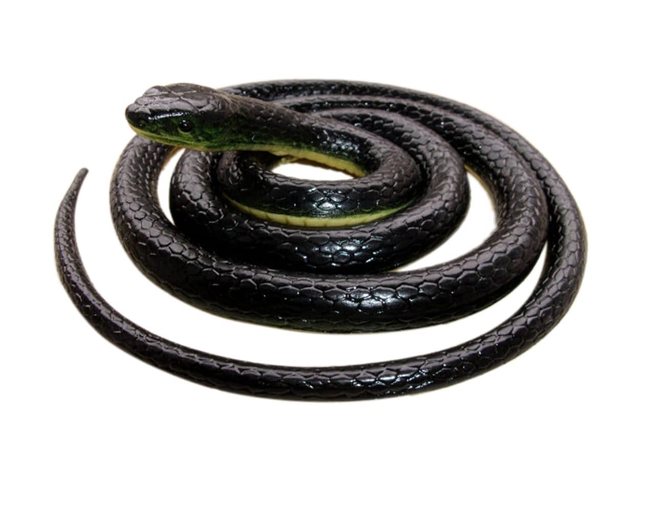 Brandon-super Realistic Rubber Black Snake 52 Inch Long Scare