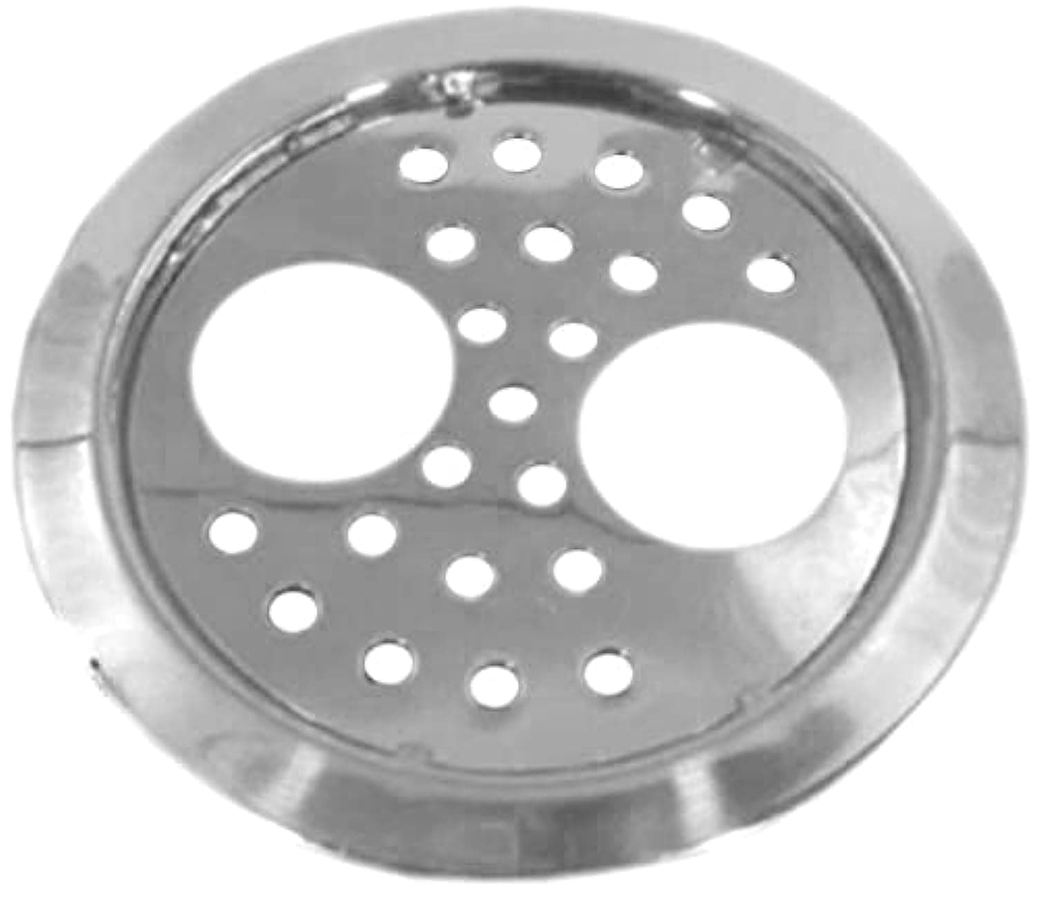 KYOTO Grating Double Hole Lilly Round Lock Stainless Steel Plain With Hole Drain Cover 5"X5", ?13 Centimeters